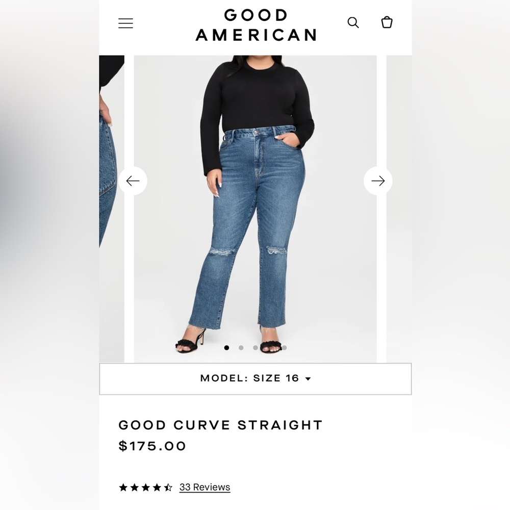 NWT Good American Good Curve Straight Jean